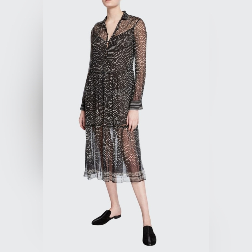 Rag & Bone - Libby dotted silk-chiffon midi dress - Size XXS